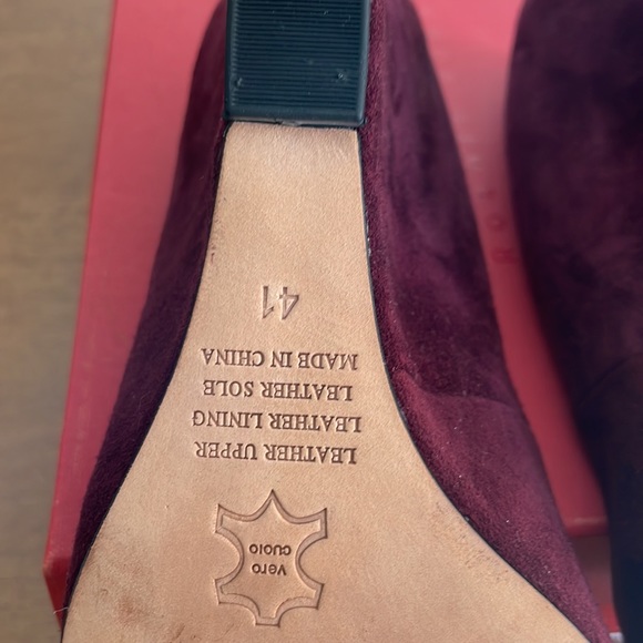 Robert Robert all leather kid suede shoes in a gorgeous burgundy colour size 41 - Picture 7 of 8